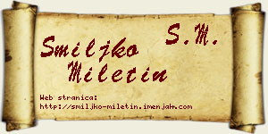 Smiljko Miletin vizit kartica
